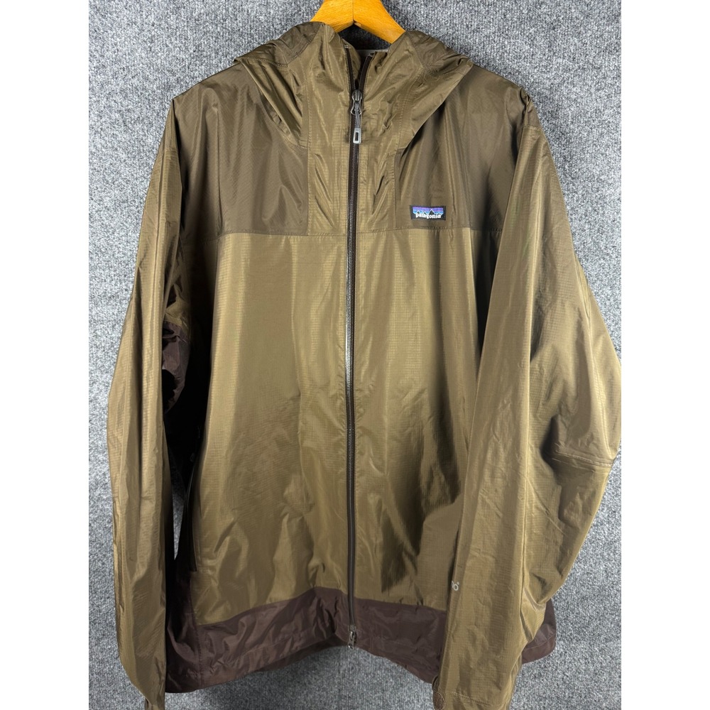 Patagonia H2No Torrentshell Rain Jacket Mens XL Brown Olive Green Ripstop Hooded